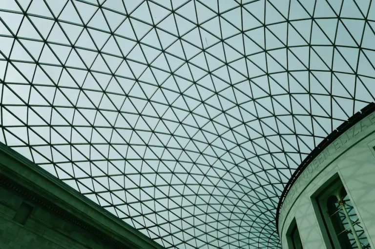 Geometric glass roof of the British Museum Great Court