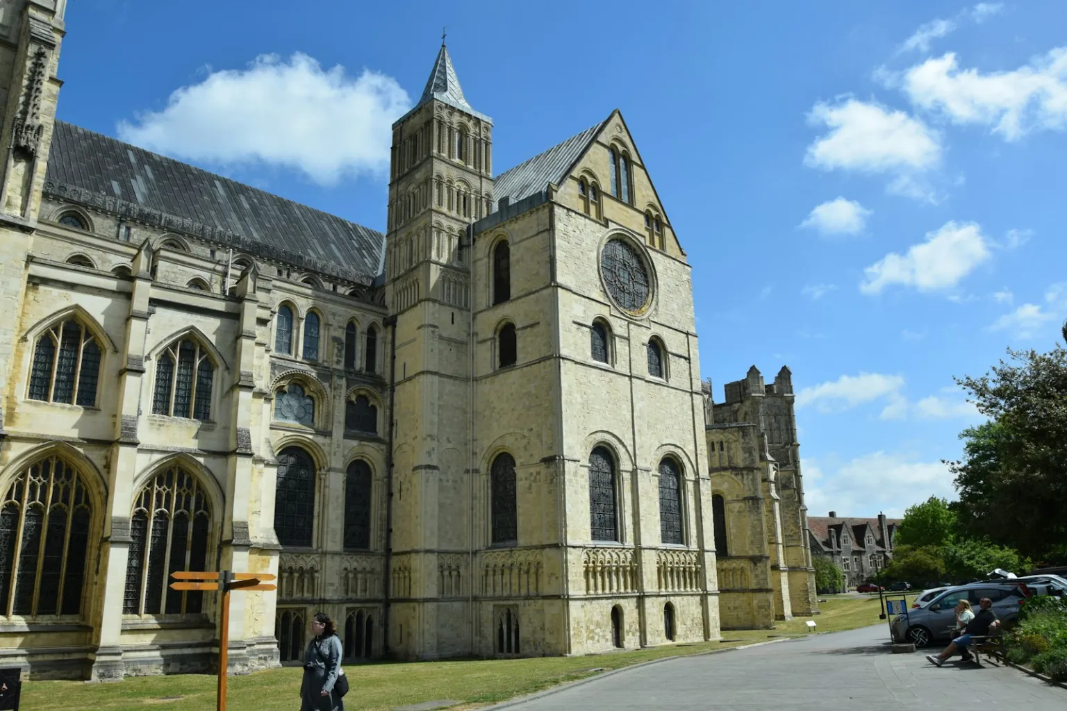 Canterbury Cathedral under a blue sky