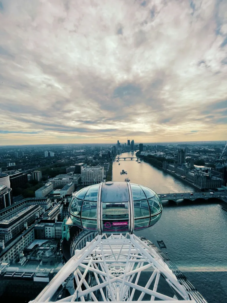 View over the Thames and Westminster from the London Eye